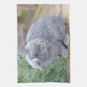 Cute gray konijn theedoek (Verticaal)