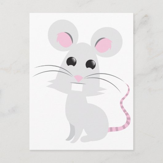 Cute Gray Mouse Briefkaart (Voorkant)