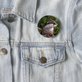 Cute gray otter ronde button 5,7 cm (In situ)
