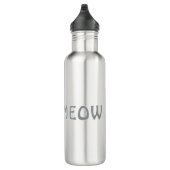 Cute Gray Peeking Cat Design Water Bottle Waterfles (Rechts)