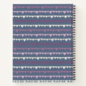 Cute Gray Personalized Artistic Striped Zig Zag Notitieboek (Achterkant)