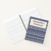 Cute Gray Personalized Artistic Striped Zig Zag Notitieboek (Binnen)