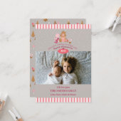 Cute Gray Pink Gingerbrood Candy Canards Photo Car Kaart (Voorkant / Achterkant in situ)