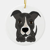 Cute Gray Pitbull Puppy Dog Keramisch Ornament (Voorkant)