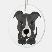 Cute Gray Pitbull Puppy Dog Keramisch Ornament (Links)