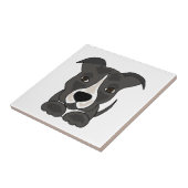 Cute Gray Pitbull Puppy Dog Tegeltje (Zijkant)