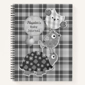 Cute Gray Play Animals Baby Journal Notitieboek (Voorkant)