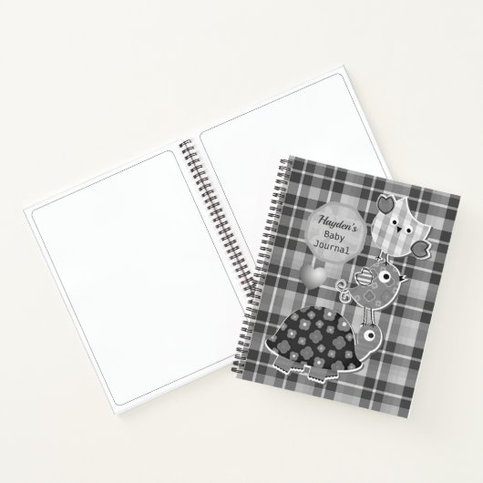 Cute Gray Play Animals Baby Journal Notitieboek (Binnen)
