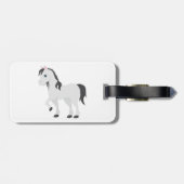 Cute Gray Pony Cartoon Whimsical Horse Bagagelabel (Achterkant horizontaal)