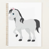 Cute Gray Pony Cartoon Whimsical Horse Planner (Voorkant)
