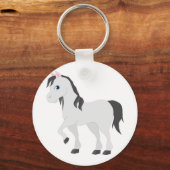 Cute Gray Pony Cartoon Whimsical Horse Sleutelhanger (Voorkant)