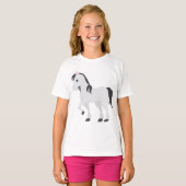 Cute Gray Pony Cartoon Whimsical Horse T-shirt (Voorkant volledig)