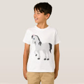 Cute Gray Pony Cartoon Whimsical Horse T-shirt (Voorkant volledig)