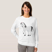 Cute Gray Pony Cartoon Whimsical Horse T-shirt (Voorkant volledig)