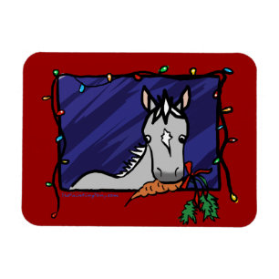 Cute Gray Pony Kerstmis Magneet