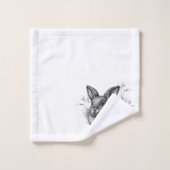 Cute Gray Rabbit Among the Grass Bad Handdoek (Wasdoekje)