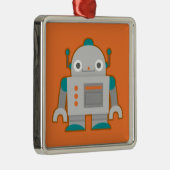 Cute Gray Robot Metalen Ornament (Rechts)