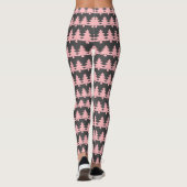 Cute Gray Roze kerstbomen Pattern Weemens Leggings (Achterkant)