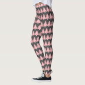 Cute Gray Roze kerstbomen Pattern Weemens Leggings (Links)
