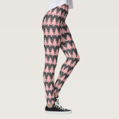 Cute Gray Roze kerstbomen Pattern Weemens Leggings (Rechts)