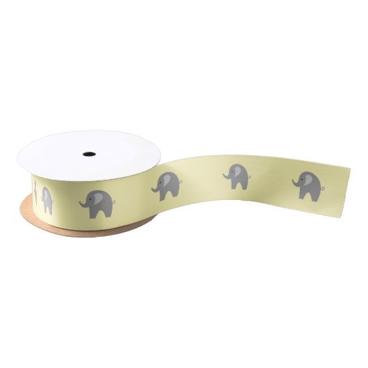 Cute gray safari-olifant baby shower satijnen lint (Spoel)