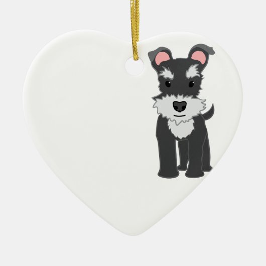 Cute gray schnauzer puppy keramisch ornament (Voorkant)