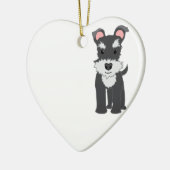 Cute gray schnauzer puppy keramisch ornament (Links)