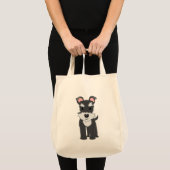 Cute gray schnauzer puppy tote bag (Voorkant (product))