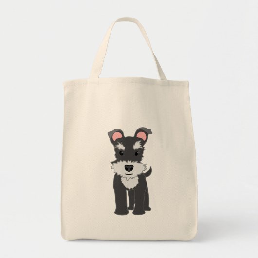 Cute gray schnauzer puppy tote bag (Voorkant)