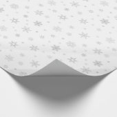 Cute Gray Snowflake Pattern Cadeaupapier (Hoek)