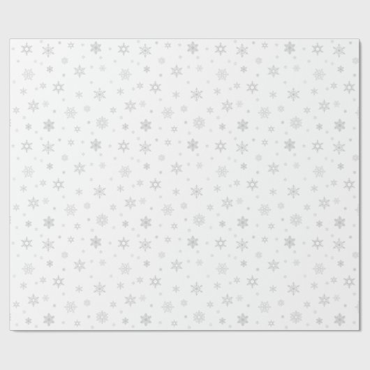 Cute Gray Snowflake Pattern Cadeaupapier (Vlak)