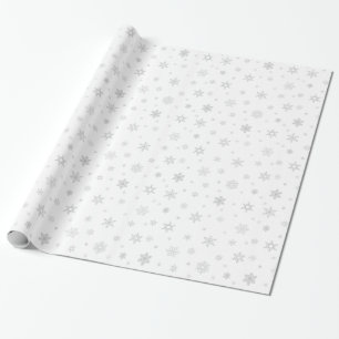 Cute Gray Snowflake Pattern Cadeaupapier