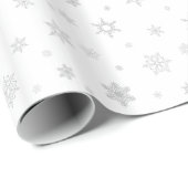 Cute Gray Snowflake Pattern Cadeaupapier (Rol Hoek)