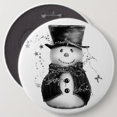 Cute Gray Snowman-kerstButton Ronde Button 6,0 Cm (Voorkant /achterkant)