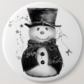 Cute Gray Snowman-kerstButton Ronde Button 6,0 Cm (Voorkant)