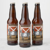 Cute Gray Spotted Goat Bier Etiket (Flessen)
