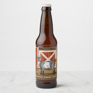Cute Gray Spotted Goat Bier Etiket