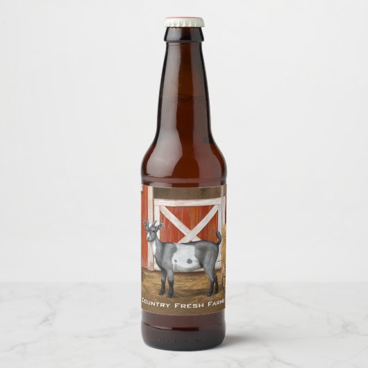 Cute Gray Spotted Goat Bier Etiket (Voorkant)