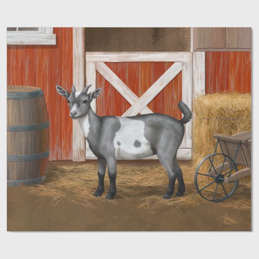 Cute Gray Spotted Goat Cadeaupapier (Vlak)