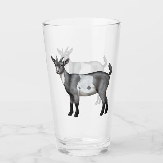 Cute Gray Spotted Goat Glas (Voorkant)