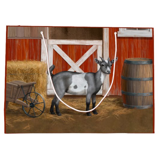 Cute Gray Spotted Goat Groot Cadeauzakje (Achterkant)
