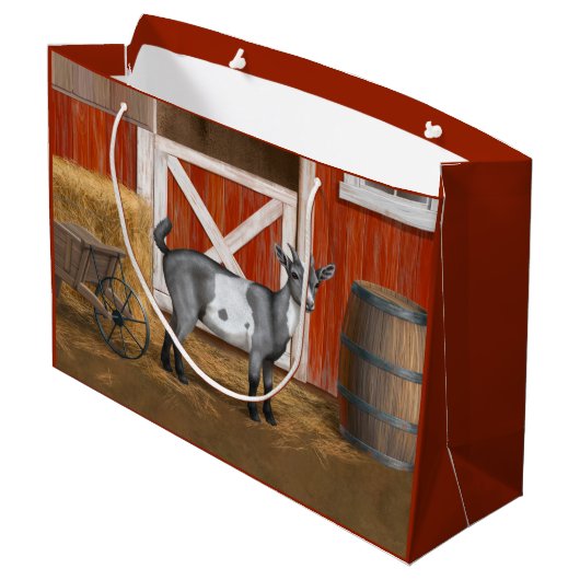 Cute Gray Spotted Goat Groot Cadeauzakje (Achterkant Gekanteld)