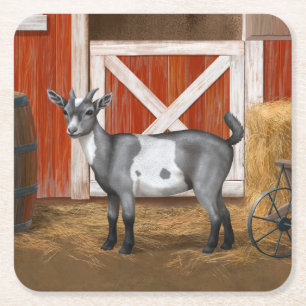 Cute Gray Spotted Goat Kartonnen Onderzetters