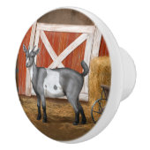 Cute Gray Spotted Goat Keramische Knop (Rechts)