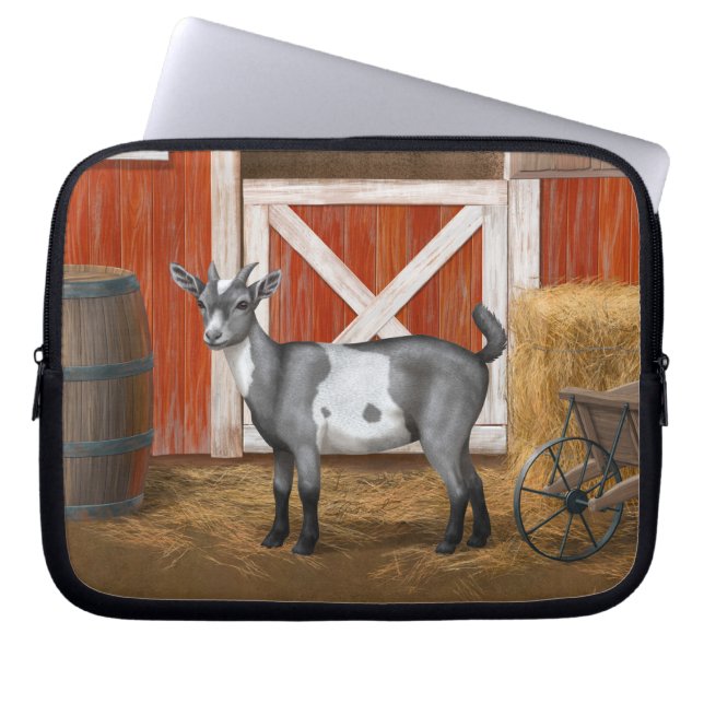 Cute Gray Spotted Goat Laptop Sleeve (Voorkant)