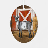 Cute Gray Spotted Goat Metalen Ornament (Voorkant links)