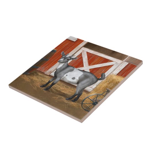 Cute Gray Spotted Goat Tegeltje (Zijkant)