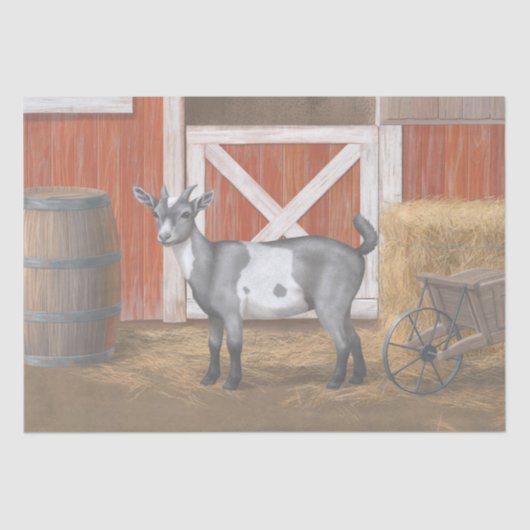 Cute Gray Spotted Goat Tissuepapier (Voorkant)