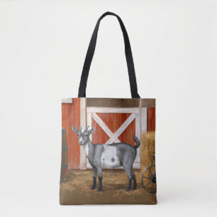 Cute Gray Spotted Goat Tote Bag