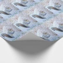 Cute gray squirrel sneeuwscène bij wilde dieren ke